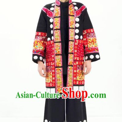China Traditional Yi Nationality Festival Performance Garment Costumes Dong Folk Dance Clothing