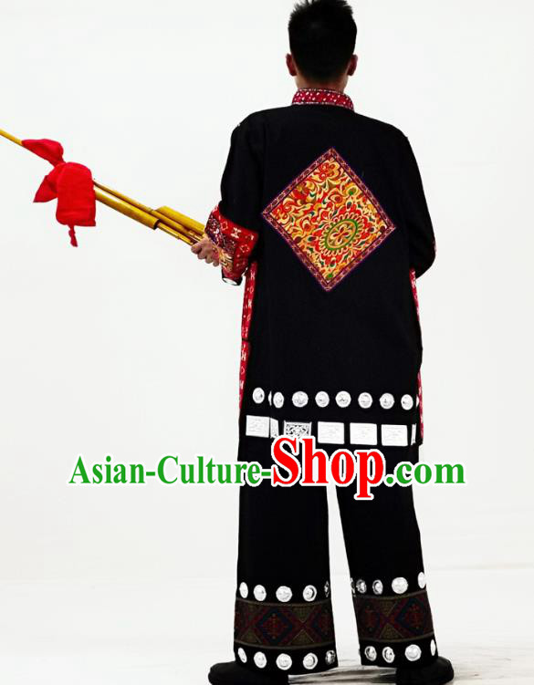 China Traditional Yi Nationality Festival Performance Garment Costumes Dong Folk Dance Brown Clothing China Traditional Yi Nationality Festival Performance Garment Costumes Dong Folk Dance Brown Clothing