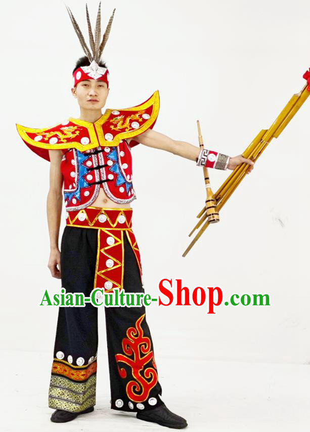 China Traditional Ethnic Performance Clothing Yao Nationality Folk Dance Garment Costumes and Headwear China Traditional Ethnic Performance Clothing Yao Nationality Folk Dance Garment Costumes and Headwear