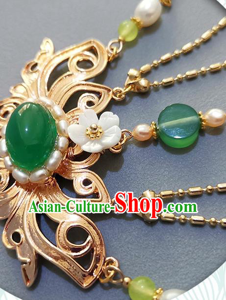 China Traditional Hanfu Accessories Ancient Qing Dynasty Imperial Concubine Pearls Tassel Brooch Pendant China Traditional Hanfu Accessories Ancient Qing Dynasty Imperial Concubine Pearls Tassel Brooch Pendant