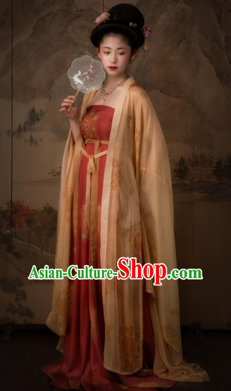 China Tang Dynasty Imperial Concubine Historical Clothing Ancient Court Beauty Hanfu Dress Garments China Tang Dynasty Imperial Concubine Historical Clothing Ancient Court Beauty Hanfu Dress Garments