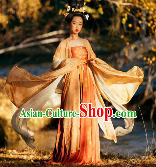 China Tang Dynasty Imperial Concubine Historical Clothing Ancient Court Beauty Hanfu Dress Garments China Tang Dynasty Imperial Concubine Historical Clothing Ancient Court Beauty Hanfu Dress Garments