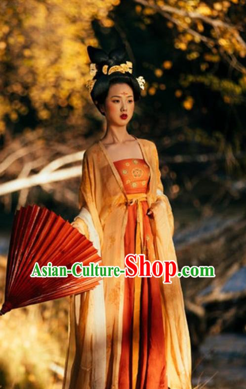 China Tang Dynasty Imperial Concubine Historical Clothing Ancient Court Beauty Hanfu Dress Garments China Tang Dynasty Imperial Concubine Historical Clothing Ancient Court Beauty Hanfu Dress Garments