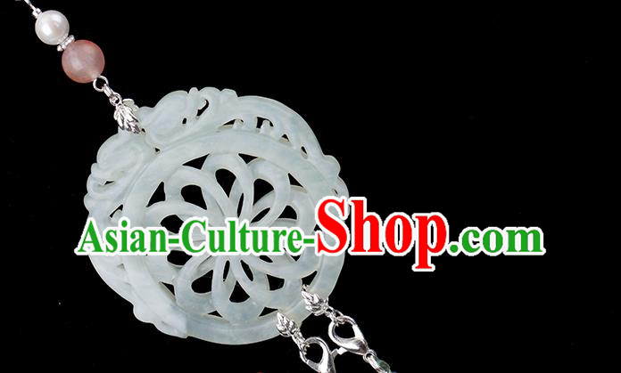 China Traditional Hanfu Jade Waist Accessories Ancient Ming Dynasty Princess Tassel Belt Pendant China Traditional Hanfu Jade Waist Accessories Ancient Ming Dynasty Princess Tassel Belt Pendant