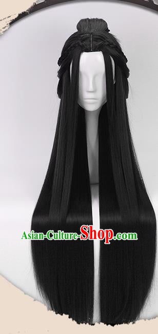 China Ancient Female Swordsman Wigs Headgear Traditional Jin Dynasty Palace Princess Wig Sheath China Ancient Female Swordsman Wigs Headgear Traditional Jin Dynasty Palace Princess Wig Sheath