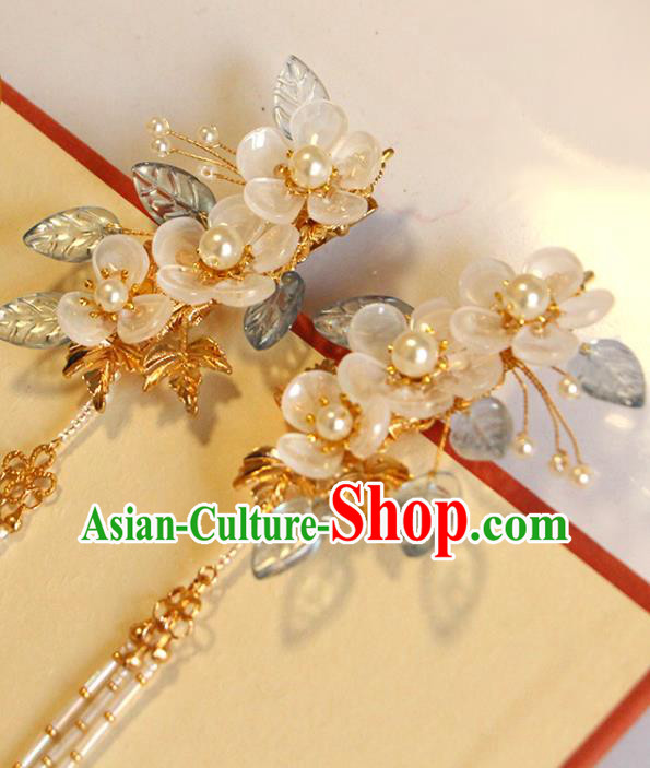 China Traditional Hanfu Hair Accessories Ancient Young Beauty Plum Tassel Hair Stick China Traditional Hanfu Hair Accessories Ancient Young Beauty Plum Tassel Hair Stick
