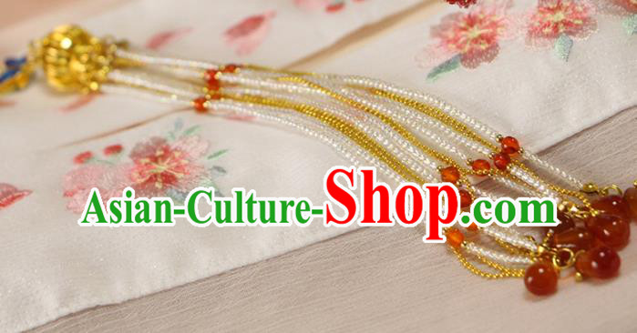 Chinese Traditional Cheongsam Golden Lantern Pendant Ancient Palace Lady Beads Tassel Brooch Accessories Chinese Traditional Cheongsam Golden Lantern Pendant Ancient Palace Lady Beads Tassel Brooch Accessories