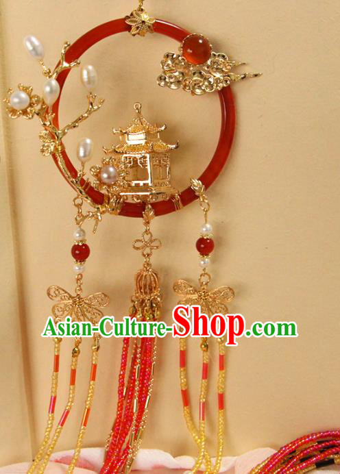 Chinese Traditional Cheongsam Beads Tassel Waist Pendant Ancient Palace Lady Agate Belt Accessories Chinese Traditional Cheongsam Beads Tassel Waist Pendant Ancient Palace Lady Agate Belt Accessories