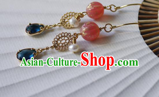 Chinese Ancient Qing Dynasty Court Ear Accessories Traditional Cheongsam Earrings Chinese Ancient Qing Dynasty Court Ear Accessories Traditional Cheongsam Earrings