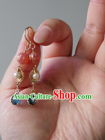 Chinese Ancient Qing Dynasty Court Ear Accessories Traditional Cheongsam Earrings Chinese Ancient Qing Dynasty Court Ear Accessories Traditional Cheongsam Earrings