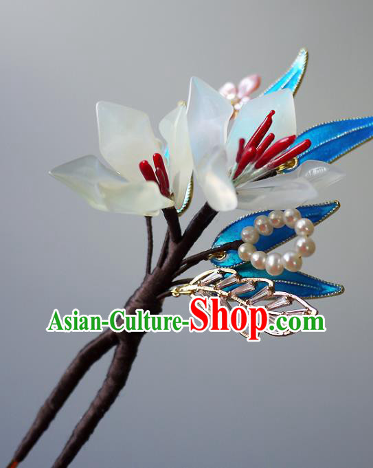 Chinese Ancient Palace Lady Hairpin Traditional Qing Dynasty Court Woman Mangnolia Hair Stick Chinese Ancient Palace Lady Hairpin Traditional Qing Dynasty Court Woman Mangnolia Hair Stick
