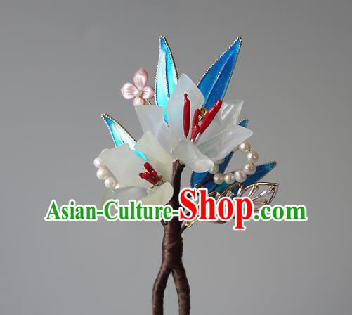 Chinese Ancient Palace Lady Hairpin Traditional Qing Dynasty Court Woman Mangnolia Hair Stick Chinese Ancient Palace Lady Hairpin Traditional Qing Dynasty Court Woman Mangnolia Hair Stick