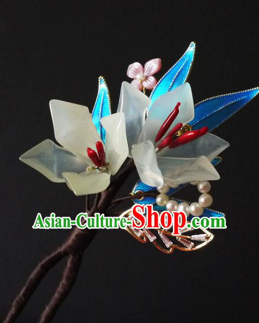 Chinese Ancient Palace Lady Hairpin Traditional Qing Dynasty Court Woman Mangnolia Hair Stick Chinese Ancient Palace Lady Hairpin Traditional Qing Dynasty Court Woman Mangnolia Hair Stick