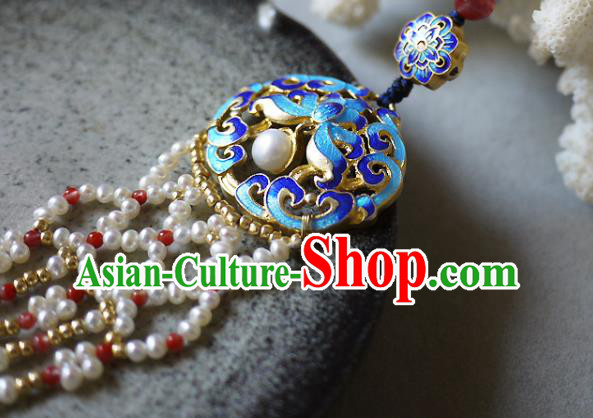 China Traditional Cheongsam Pearls Tassel Accessories Ancient Qing Dynasty Cloisonne Lotus Brooch Pendant China Traditional Cheongsam Pearls Tassel Accessories Ancient Qing Dynasty Cloisonne Lotus Brooch Pendant