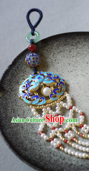 China Traditional Cheongsam Pearls Tassel Accessories Ancient Qing Dynasty Cloisonne Lotus Brooch Pendant China Traditional Cheongsam Pearls Tassel Accessories Ancient Qing Dynasty Cloisonne Lotus Brooch Pendant