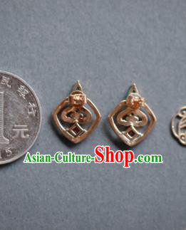 Chinese National Handmade Jewelry Handmade Golden Earrings Traditional Cheongsam Ear Accessories Chinese National Handmade Jewelry Handmade Golden Earrings Traditional Cheongsam Ear Accessories