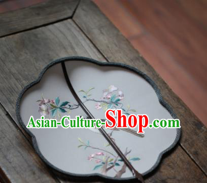 China Classical Silk Palace Fan Traditional Hanfu Fan Handmade Embroidered Begonia Bird Fan China Classical Silk Palace Fan Traditional Hanfu Fan Handmade Embroidered Begonia Bird Fan