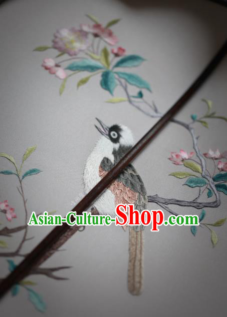 China Classical Silk Palace Fan Traditional Hanfu Fan Handmade Embroidered Begonia Bird Fan China Classical Silk Palace Fan Traditional Hanfu Fan Handmade Embroidered Begonia Bird Fan