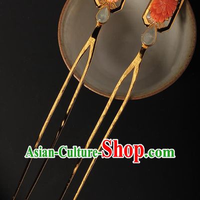 China Handmade Carving Daisy Hairpin Traditional Cheongsam Hair Accessories Ancient Court Woman Hair Clip