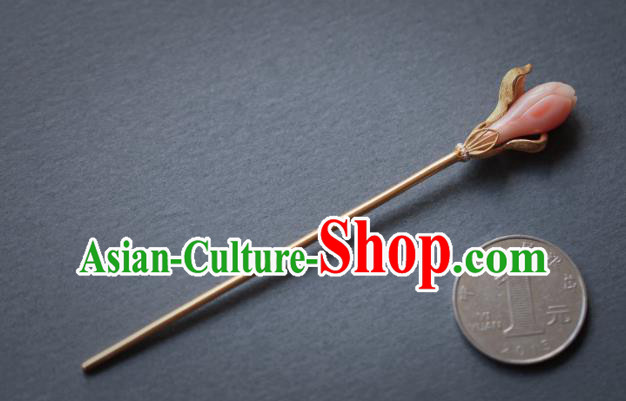 China Ancient Princess Pink Mangnolia Hairpin Handmade Traditional Cheongsam Hair Accessories China Ancient Princess Pink Mangnolia Hairpin Handmade Traditional Cheongsam Hair Accessories