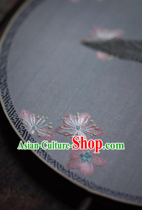 China Traditional Hanfu Fan Handmade Embroidered Circular Fan Classical Silk Palace Fan China Traditional Hanfu Fan Handmade Embroidered Circular Fan Classical Silk Palace Fan