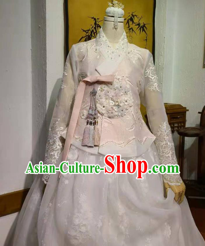 Korean Bride Embroidered Dress Garments Traditional Fashion Asian Korea Wedding Hanbok Clothing