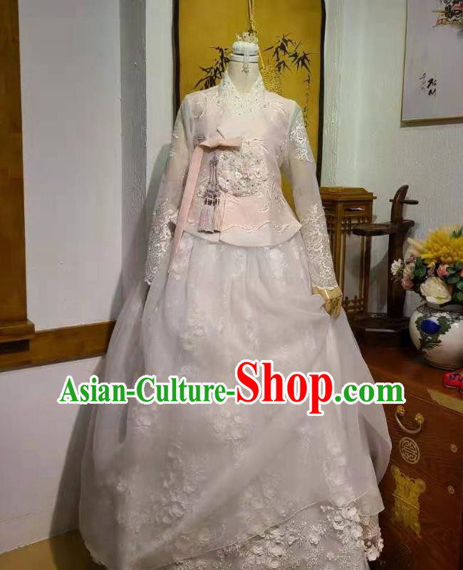 Korean Bride Embroidered Dress Garments Traditional Fashion Asian Korea Wedding Hanbok Clothing
