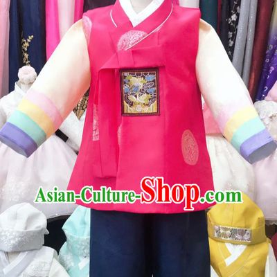 Korean Boy Prince Outfits Traditional Stage Performance Hanbok Clothing Children Garment Costume