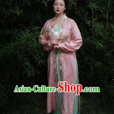 China Ancient Young Beauty Hanfu Dress Garments Traditional Song Dynasty Patrician Woman Historical Clothing