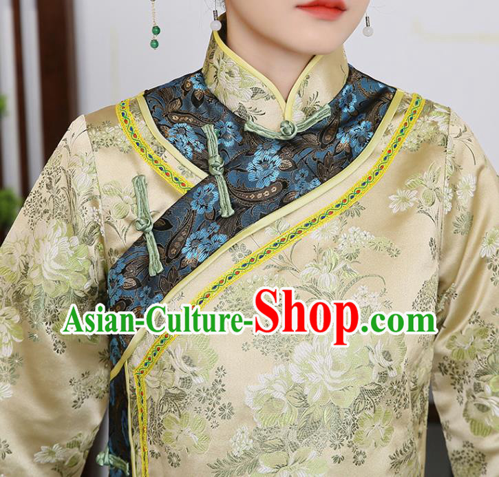 China Ancient Young Mistress Garment Traditional Qing Dynasty Civilian Woman Historical Clothing China Ancient Young Mistress Garment Traditional Qing Dynasty Civilian Woman Historical Clothing