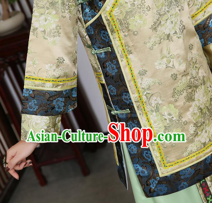 China Ancient Young Mistress Garment Traditional Qing Dynasty Civilian Woman Historical Clothing China Ancient Young Mistress Garment Traditional Qing Dynasty Civilian Woman Historical Clothing