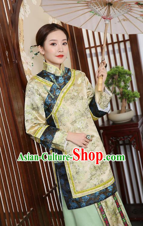 China Ancient Young Mistress Garment Traditional Qing Dynasty Civilian Woman Historical Clothing China Ancient Young Mistress Garment Traditional Qing Dynasty Civilian Woman Historical Clothing