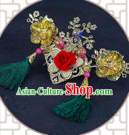 China Traditional Wedding Headwear Classical Bride Hairpins Hair Accessories China Traditional Wedding Headwear Classical Bride Hairpins Hair Accessories