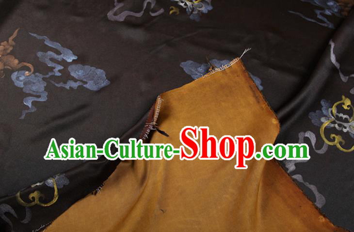 China Gambiered Guangdong Gauze Traditional Fabric Classical Butterfly Pattern Black Silk China Gambiered Guangdong Gauze Traditional Fabric Classical Butterfly Pattern Black Silk