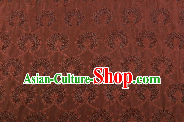 China Traditional Cheongsam Silk Fabric Classical Pattern Brown Gambiered Guangdong Gauze Cloth China Traditional Cheongsam Silk Fabric Classical Pattern Brown Gambiered Guangdong Gauze Cloth