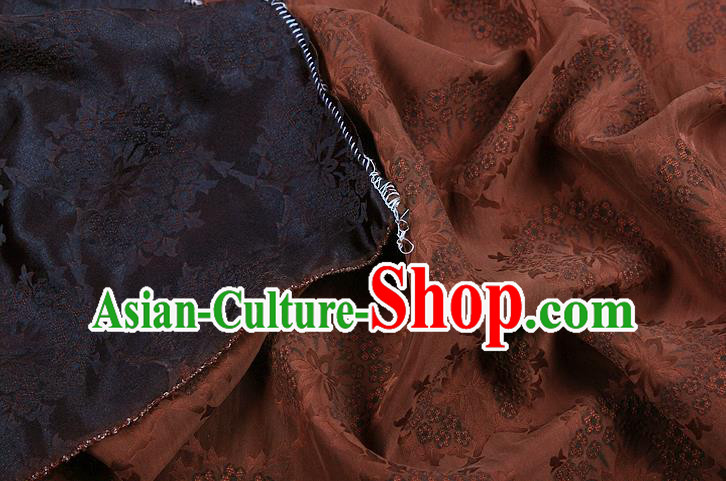 China Traditional Cheongsam Silk Fabric Classical Pattern Brown Gambiered Guangdong Gauze Cloth China Traditional Cheongsam Silk Fabric Classical Pattern Brown Gambiered Guangdong Gauze Cloth