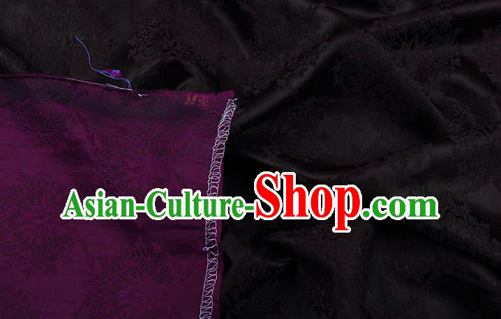 China Traditional Cheongsam Deep Purple Silk Fabric Classical Gambiered Guangdong Gauze China Traditional Cheongsam Deep Purple Silk Fabric Classical Gambiered Guangdong Gauze