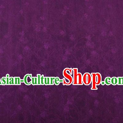 China Traditional Jacquard Drapery Classical Cheongsam Gambiered Guangdong Gauze Purple Silk Fabric