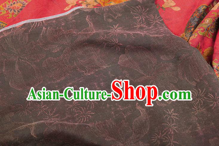 China Classical Wedding Dress Red Brocade Traditional Peony Pattern Gambiered Guangdong Gauze Silk Fabric China Classical Wedding Dress Red Brocade Traditional Peony Pattern Gambiered Guangdong Gauze Silk Fabric