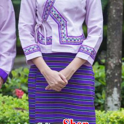 China Yunnan Ethnic Folk Dance Lilac Blouse and Purple Skirt Uniforms Dai Nationality Performance Clothing