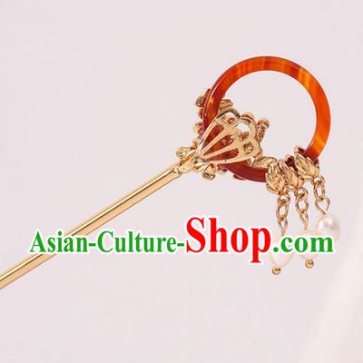 China Traditional Hanfu Hair Stick Ancient Princess Pearls Tassel Hairpin