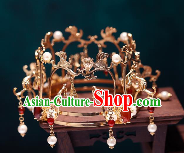 China Traditional Ming Dynasty Wedding Headdress Ancient Empress Agate Hair Crown China Traditional Ming Dynasty Wedding Headdress Ancient Empress Agate Hair Crown