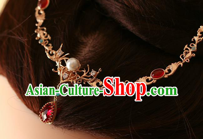 China Traditional Tang Dynasty Palace Lady Hair Jewelry Ancient Princess Eyebrow Pendant China Traditional Tang Dynasty Palace Lady Hair Jewelry Ancient Princess Eyebrow Pendant