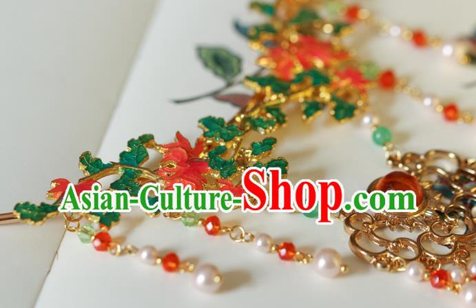 Chinese Traditional Hanfu Necklace Accessories Ancient Palace Lady Pearls Tassel Necklet Chinese Traditional Hanfu Necklace Accessories Ancient Palace Lady Pearls Tassel Necklet