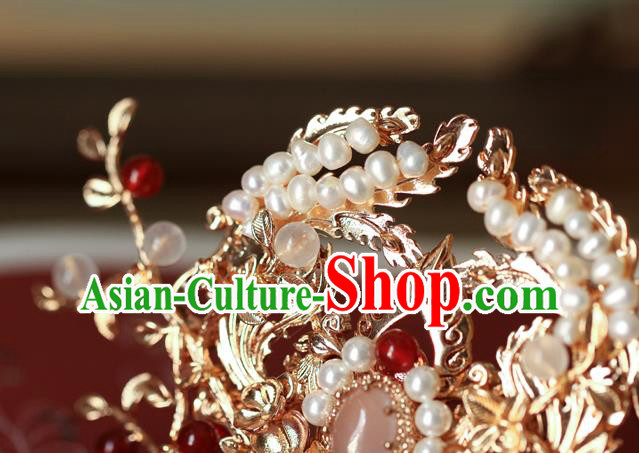China Traditional Ming Dynasty Hair Comb Ancient Princess Golden Hair Crown China Traditional Ming Dynasty Hair Comb Ancient Princess Golden Hair Crown