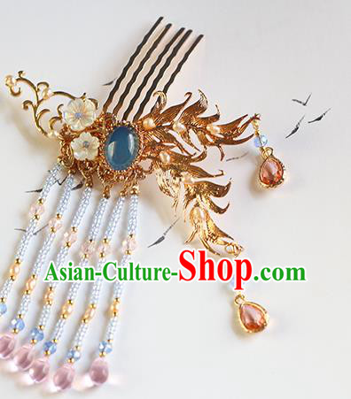 China Traditional Hanfu Hairpin Ancient Princess Beads Tassel Hair Comb China Traditional Hanfu Hairpin Ancient Princess Beads Tassel Hair Comb