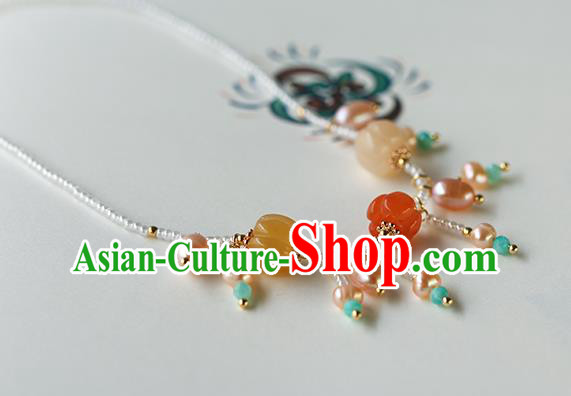 Chinese Traditional Tang Dynasty Pearls Necklace Accessories Ancient Court Beauty Necklet Chinese Traditional Tang Dynasty Pearls Necklace Accessories Ancient Court Beauty Necklet