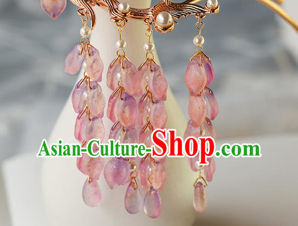 China Traditional Ming Dynasty Goldfish Hairpin Ancient Princess Wisteria Tassel Hair Stick China Traditional Ming Dynasty Goldfish Hairpin Ancient Princess Wisteria Tassel Hair Stick