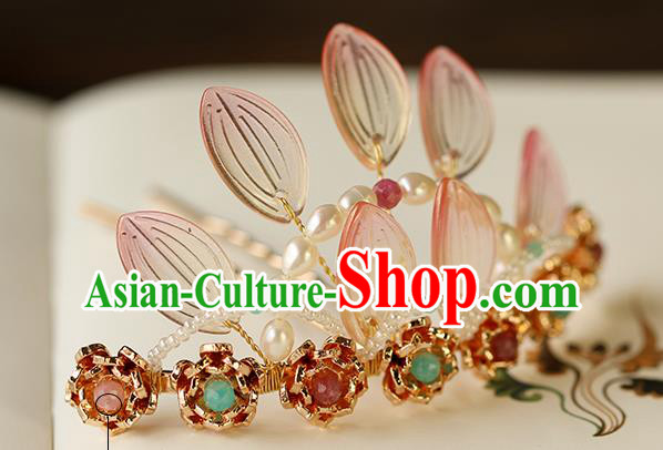 China Traditional Song Dynasty Beads Hairpin Ancient Palace Lady Hair Crown China Traditional Song Dynasty Beads Hairpin Ancient Palace Lady Hair Crown