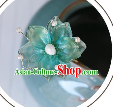 China Traditional Ming Dynasty Hairpin Ancient Princess Green Flower Hair Stick China Traditional Ming Dynasty Hairpin Ancient Princess Green Flower Hair Stick
